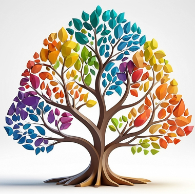 © colorful-geometric-tree.jpg - <em>Image libre de droits</em>